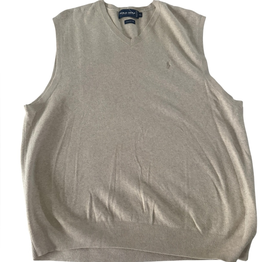 Polo by Ralph Lauren Men's Beige Golf Sweater Vest
100% cotton